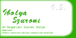 ibolya szuromi business card